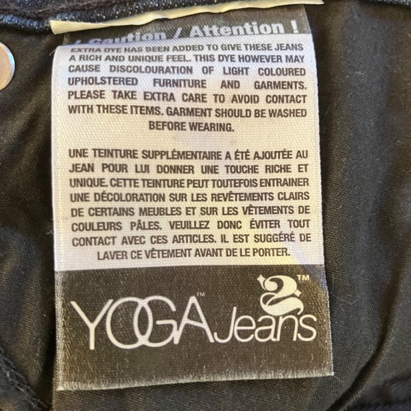 YOGA jeans, classic rise, straight leg, cropped, stretch, dark blue, size small - Picture 11 of 14